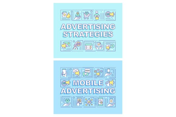 Advertising Strategies Word Banner Set for Crafters