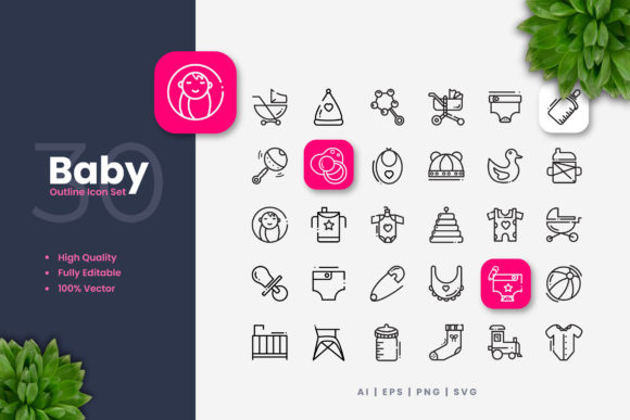 Baby Icons Graphics Enhance Editorial Design