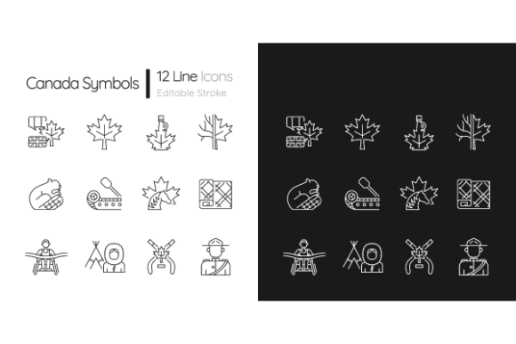 Canadian Symbols Linear Icons Bundle for Modern Branding