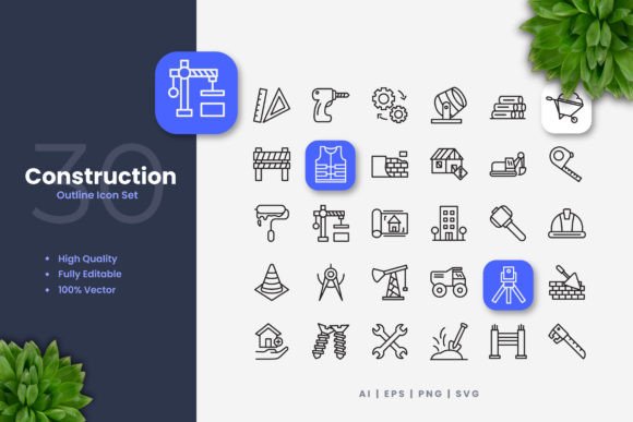 Construction Icons Graphics for Modern Branding
