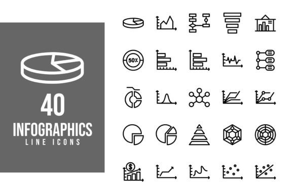 Infographics 40 Line Icons Graphics