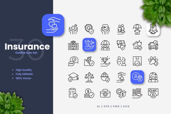 Insurance Icons Graphics