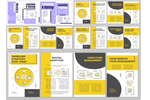 Launching Startup Brochures Bundle Graphics