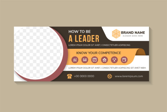 Leader Brown Horizontal Banner Graphics