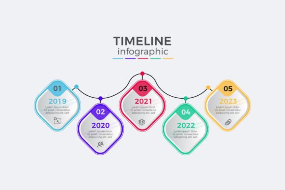 Modern Timeline Five Steps Infographics