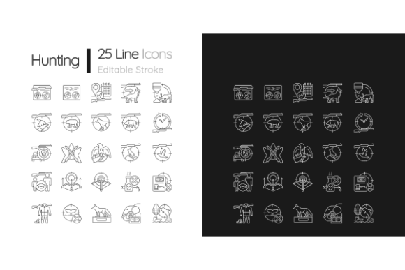 Wild Animals Hunting Icons Graphics for Modern Content